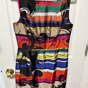 Trina Turk Vibrant Paisley and Stripe Midi Dress